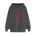 thumbnail image 1 of WZXFASHION Chandail à Capuchon pour Femmes à Couleur Unie à Manches Longues Imprimé Cœur Liquidation Col Roulé, 1 of 4