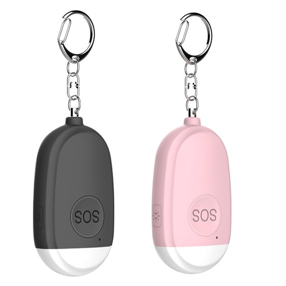 2x Safe Sound Personal Alarm 130dB Keychain, Safety Personal Alarms Siren -USB Rechargeable Emergency Devices LED Light