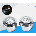 thumbnail image 1 of Motorcycle Handlebar Clock, 7/8" 1" Silver Waterproof Motorcycle Handlebar Watch Motorcycle Handlebar Watch Luminous Clock with Thermometer, 1 of 4