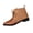 Brown, variant on Womens Front Lace Up Embossed Ankle Boots, Pointed Toe Low Flat Heel Leather Short Booties Brown 5(36)