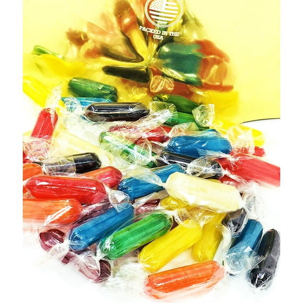 Assorted Fruit Flavored Candies Rods Hard Candy Wrapped 3 pounds