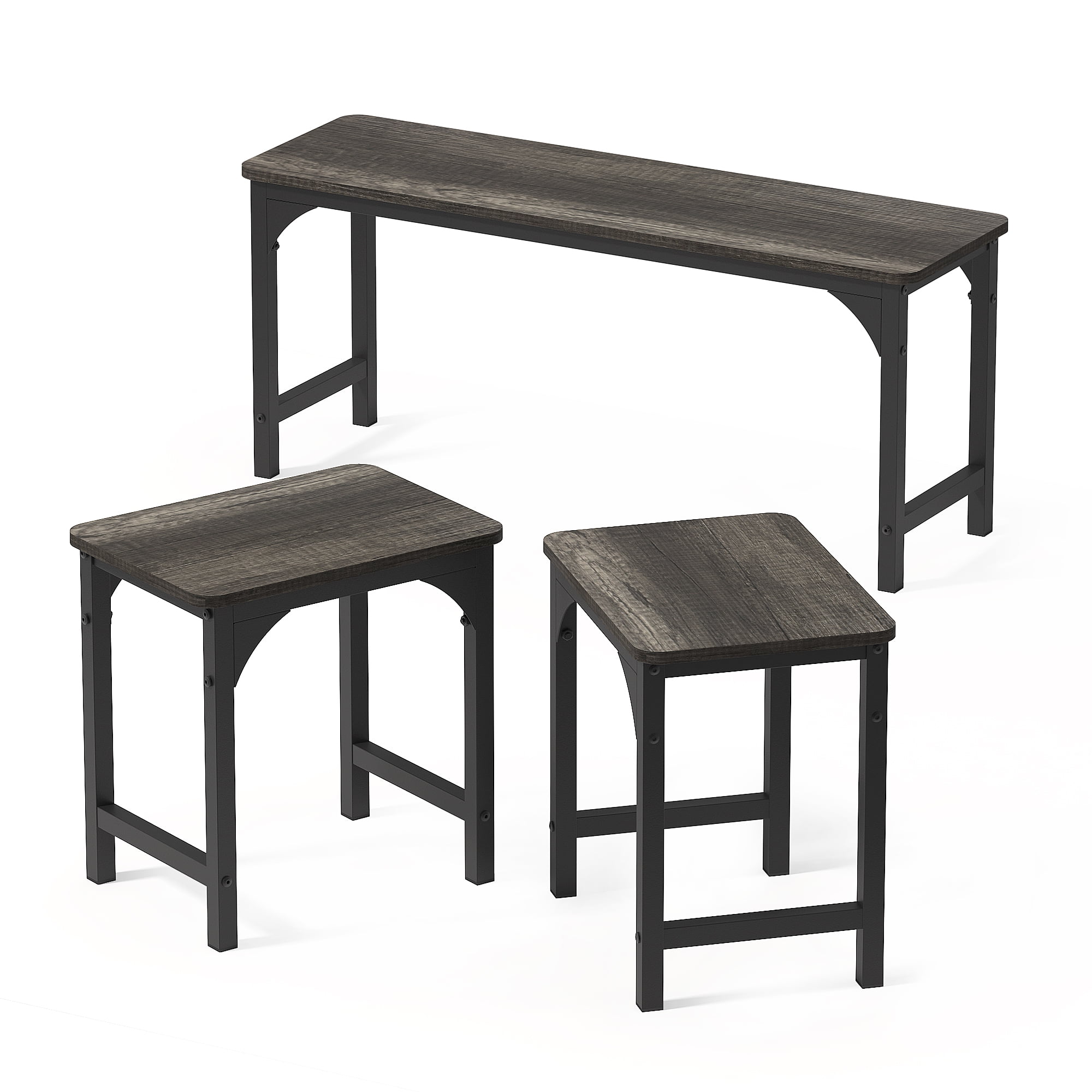 Ulifance 3 Piece Dinner Stools Kitchen Bench Set Dinner Room Chairs for