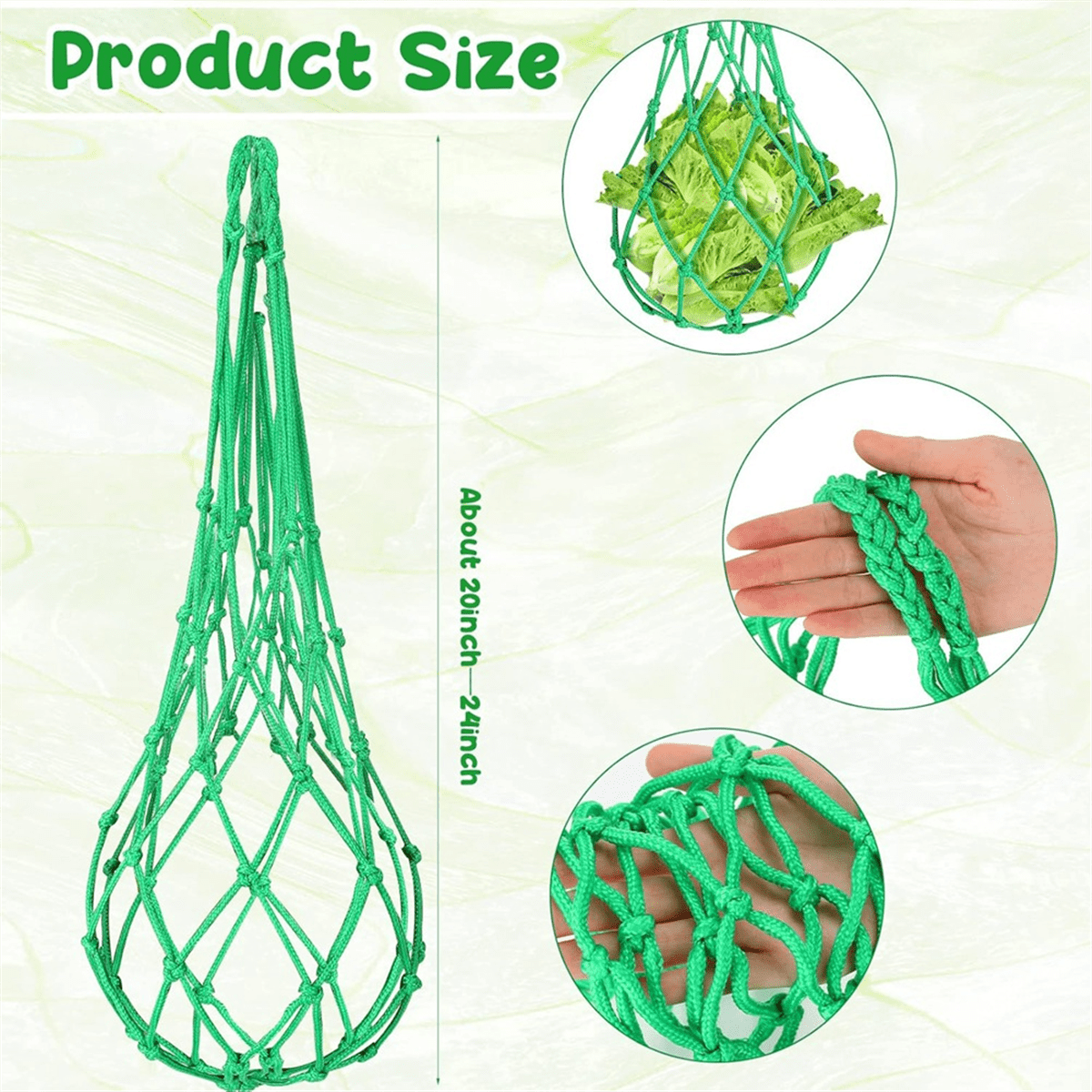 12 Pcs Watermelon Net Melon Hammock Melon Cradle Plant and Garden Supports Pumpkin Support Hanging Bag Protects Green
