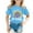 Blue, variant on Juniors Girls Tops & T-Shirts Summer Back To School Rainbow Print Round Neck Short Sleeve Loose Casual Tee Shirts Activewear,Pink,12-13 Years