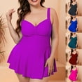 thumbnail image 7 of Feimerou One Piece Swimsuit for Women Plus Size High Waisted Tummy Control Bathing Suit Modest V Neck Backless Push Up Swim Dress Swimwear Valentine'S Day Gifts, 7 of 7