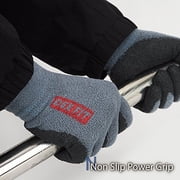 Dex Fit NR450 Grey Work Glove (Nitrile Coating, Warm Fleece, Small) - 3 Pairs