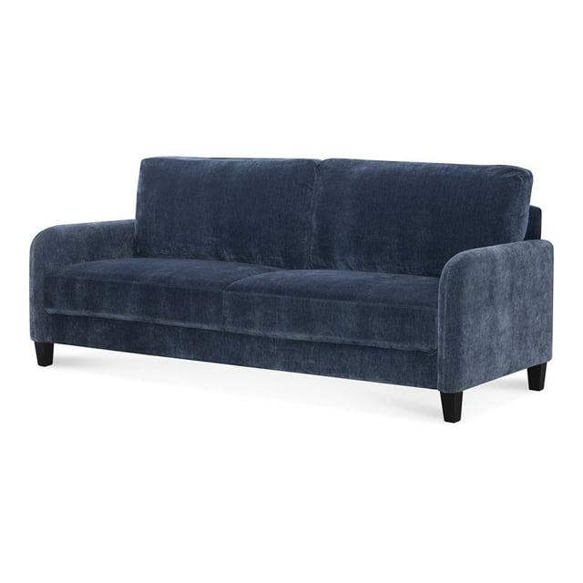 HFO Everly Glamorous Traditional Faux Velvet Sofa in Deep Blue