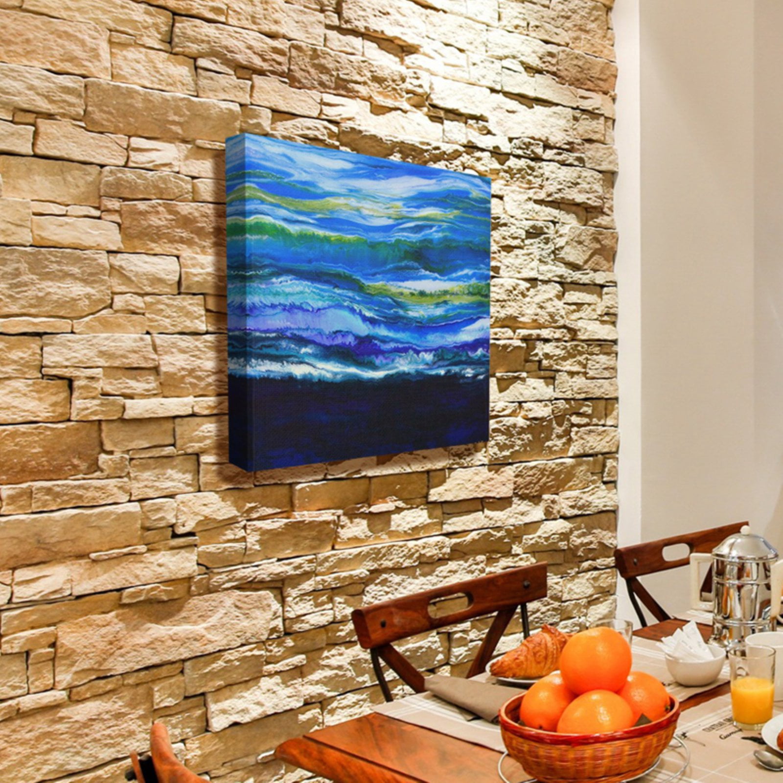 The Stupell Home Decor Collection Acrylic Resin Waves Water Ocean Abstract Wall Art