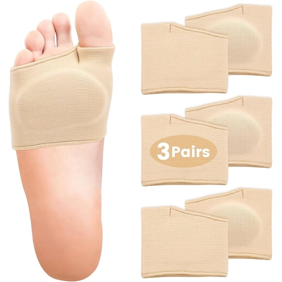 3 Pairs Metatarsal Foot Pads for Women and Men, Foot Pads for Balls of Feet Cushions Pain Relief, Morton's Neuroma Relief, Metatarsal Support