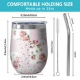 thumbnail image 5 of 12oz Stemless Wine Tumblers Pioneer Flower Floral Print Pattern Vacuum Insulated Stainless Steel Travel Tumbler Cups Mug with Lid and Straw for Champaign,Cocktail,Beer with Cleaning Brush, 5 of 5