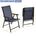 thumbnail image 4 of Topeakmart Outdoor Folding Dining Chairs with High Backrest and Armrests, Set of 2, Navy Blue, 4 of 7