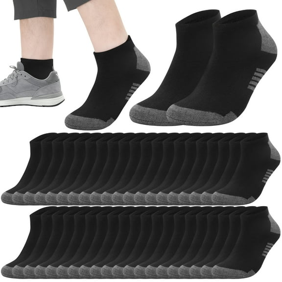 Usavemo 20 Pairs Mens Plus Size Socks Athletic Ankle Socks Casual Socks for Men Size 13-15