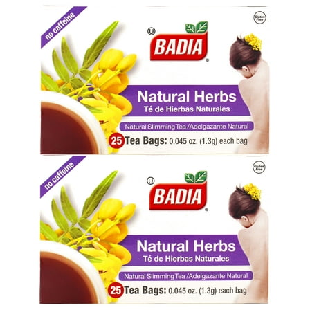 Badia Natural Herbs Tea Bags, 25 ct - Palatize Pack of 2