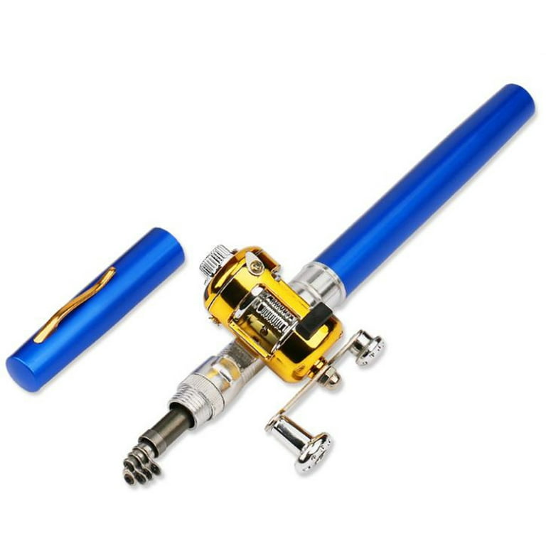 Mini Pocket Fishing Rod Pole Pen Shape Portable Reel Combo Set