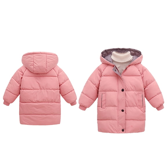 Toddler Winter Coat,Baby Boys Puffer Coat Baby Mid-length Hoodie with Long Sleeve Light Winter Coats For Toddler Fall Jacket Warm Thick Clothes