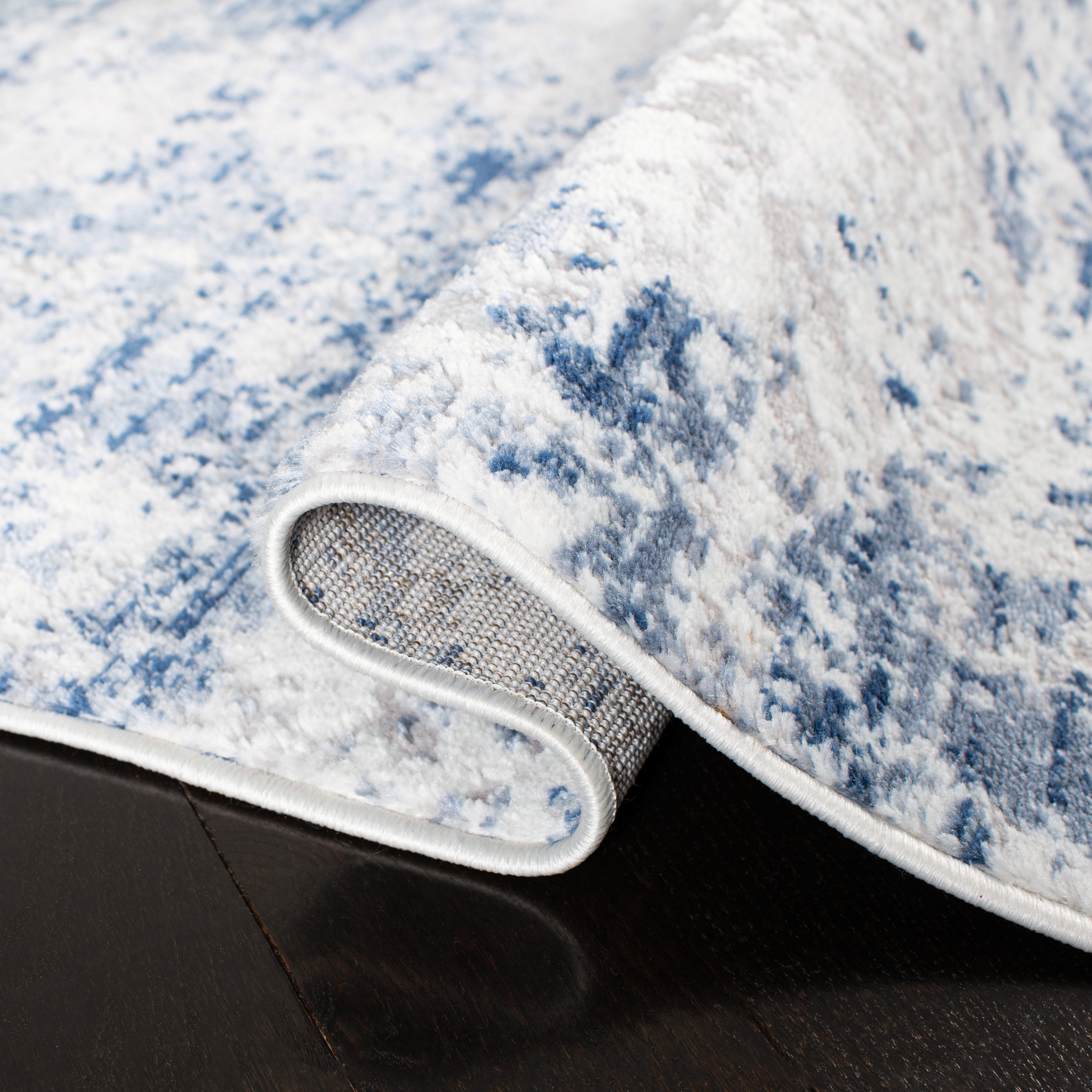 SAFAVIEH Amelia Alastar Abstract Distressed Area Rug, Navy/Gray, 10' x 14'
