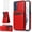 Red, variant on Phone Case for Samsung Galaxy S21 FE Gaxaly S 21 FE 5G with Tempered Glass Screen Protector Credit Card Holder Wallet Cover Stand Leather Cell Glaxay S21FE5G UW S21FE 21S G5 Women Men Green