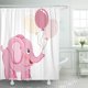 thumbnail image 1 of ABPHQTO Lindo elefante rosa sosteniendo globos bebé cumpleaños dibujos animados cortina de ducha 150x180 cm, 1 of 1