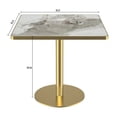 thumbnail image 3 of Noble House 31.5" Square Modern Dining Table with Faux Marble Top, Luxury Bistro Table with Metal Legs, White & Gold, 3 of 6