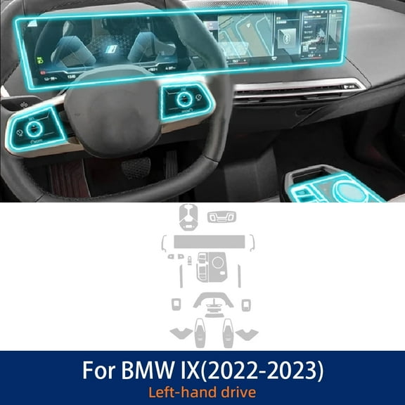 BMW iX 2022 2023 Interior Car Center Console Navigation Transparent TPU Protective Film Anti-Scratch