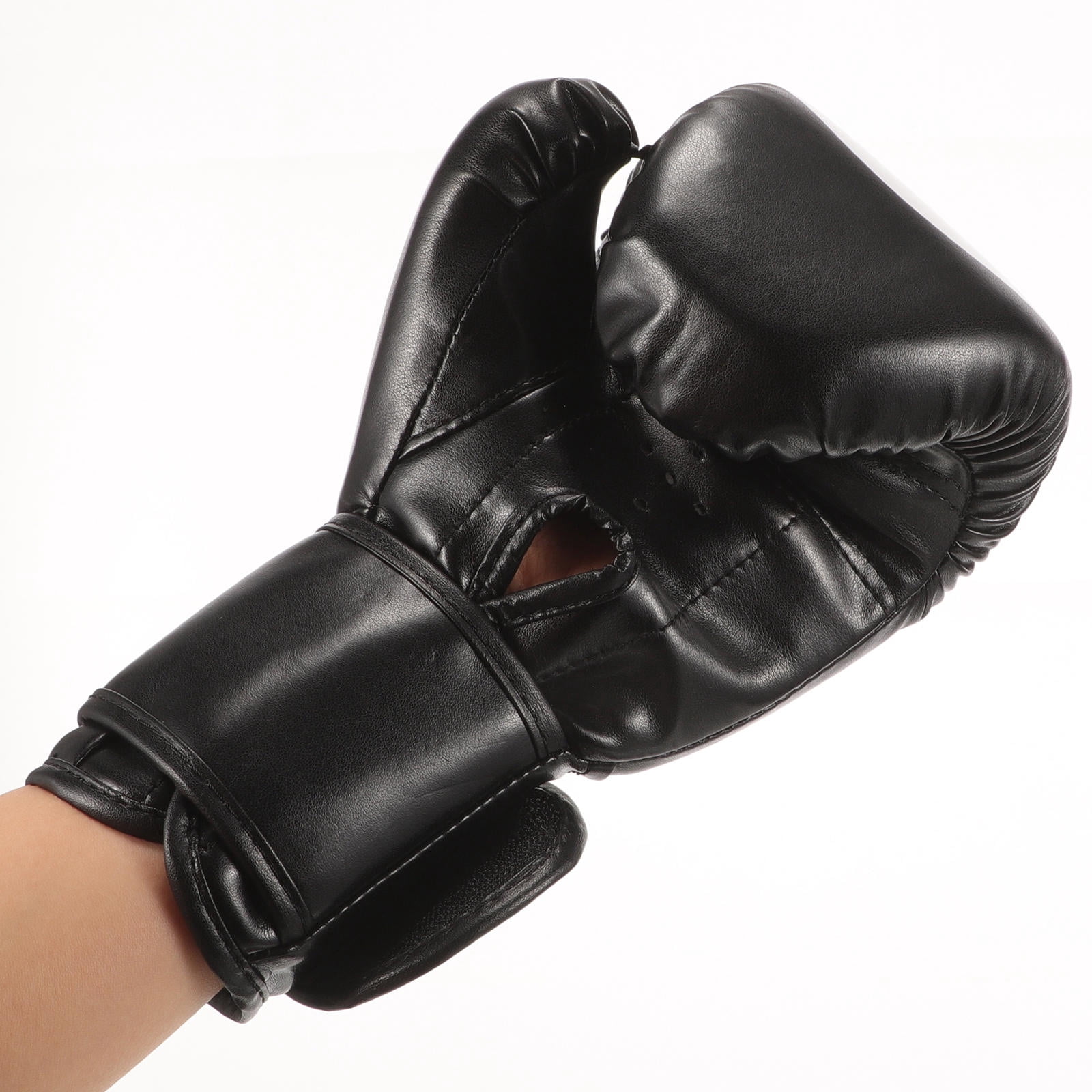 UPOUART 1Pair Training Boxing Gloves Black PU Anti Wear Gloves for Kickboxing Muay Thai Fitness