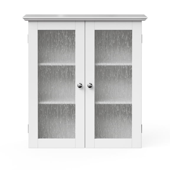 Teamson Home Connor Wall Cabinet with Glass Doors & Adjustable Shelves, Removable Storage