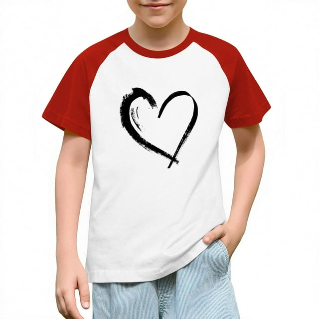 Blusas y camisas de manga corta con cuello redondo para niños y niñas, blusa de manga corta con estampado de cuello redondo