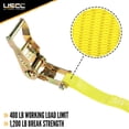 thumbnail image 2 of 1" x 20' Ratchet Strap w/ S-Hooks (Yellow) - 4 Pack, 2 of 7