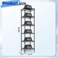 thumbnail image 3 of 6 Tier Wire Shelving Units Metal Shelves Storage Rack: Adjustable Storage Shelves Standing Shelf Units and Narrow Shelf for Laundry Bathroom Kitchen Pantry 15.75" W*11.81" D*62.99" H, 3 of 9
