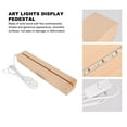 thumbnail image 3 of Rectangle LED Lights Display Bases, Wooden LED Lights Display Pedestal USB Interface Warm Light Solid Wood For  Glass Acrylic Jewelry, 3 of 8