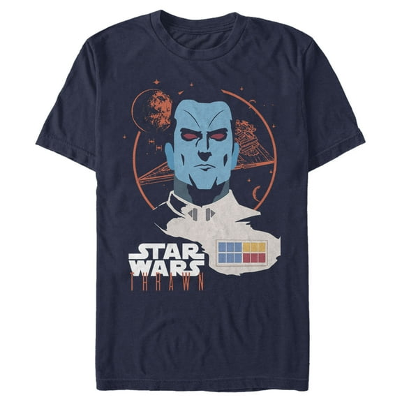 Men's Star Wars Grand Admiral Thrawn Galaxy Graphic Tee Navy Blue 4X Large