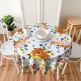 thumbnail image 4 of Modern Bohemian Floral Tablecloth Round 60 In Blue Yellow Red Flowers Washable Wrinkle Stain-Resistant Polyester Table Cloth Spring Summer Autumn Decorations For Party Picnic Dinner Indoor Outdoor, 4 of 6