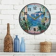 thumbnail image 3 of Yayeee Wall Clock Battery Operated 9.5" Silent Quartz Non-Ticking for Living Room Decor, Seaside Door, 3 of 8