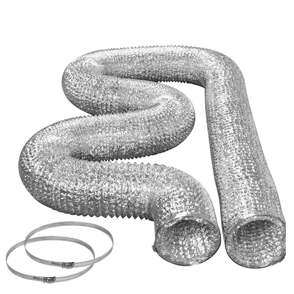 Foil Dryer Vent Hose Kit with Metal Clamps 4" x 5'