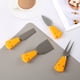thumbnail image 5 of Juego de cuchillos para queso de cuatro piezas, serie completa de cuchillos y tenedores pequeños para queso de acero inoxidable (listos para regalo), vajilla de cocina multiusos con techo oxidado, 5 of 7