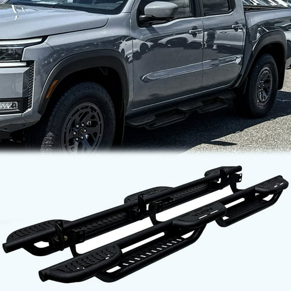 Vijay Running Boards Compatible with 2005-2025 Nissan Frontier Crew Cab 4-Door Bolt-on Side Steps Rails Steel Nerf Bars