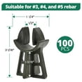 thumbnail image 4 of Strasee 100Pcs 1-3/16" Snap Rebar Chairs Plastic Rebar Concrete Chair Fit 3-5 Size Heavy Duty Solid Construction Anti Rust M076, 4 of 4