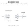 thumbnail image 4 of Rosec Jewels Lab Grown Diamond Stud Earrings for Women - 5 MM - EF-VS Quality, 925 Sterling Silver, 4 of 6