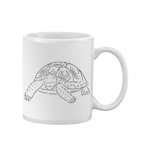 Lineart Tortoise Happy Calm Art Mug - Image by Shutterstock,