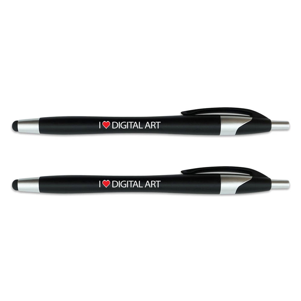 I Love Digital Art Stylus Ball Point Pen 2 Pack