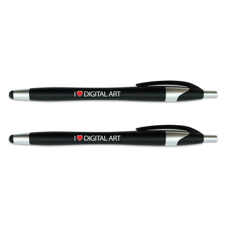 I Love Digital Art Stylus Ball Point Pen 2 Pack