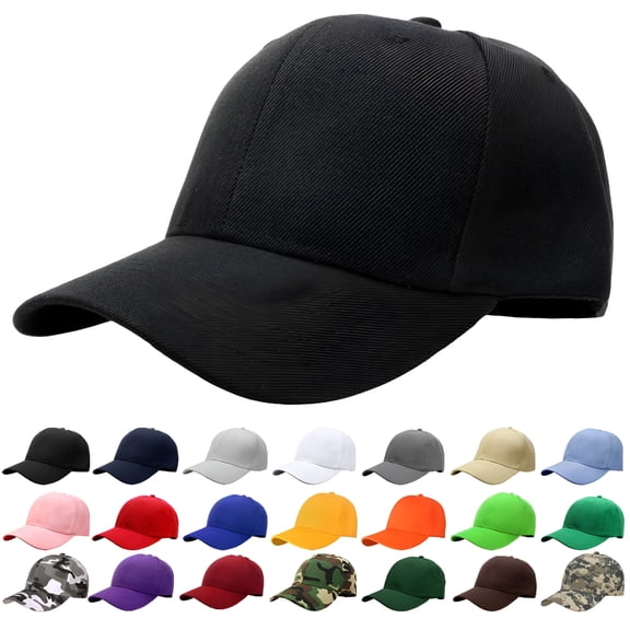 TELOLY Plain Baseball Dad Cap Adjustable Size for Outdoor Activities Black Hats for Men