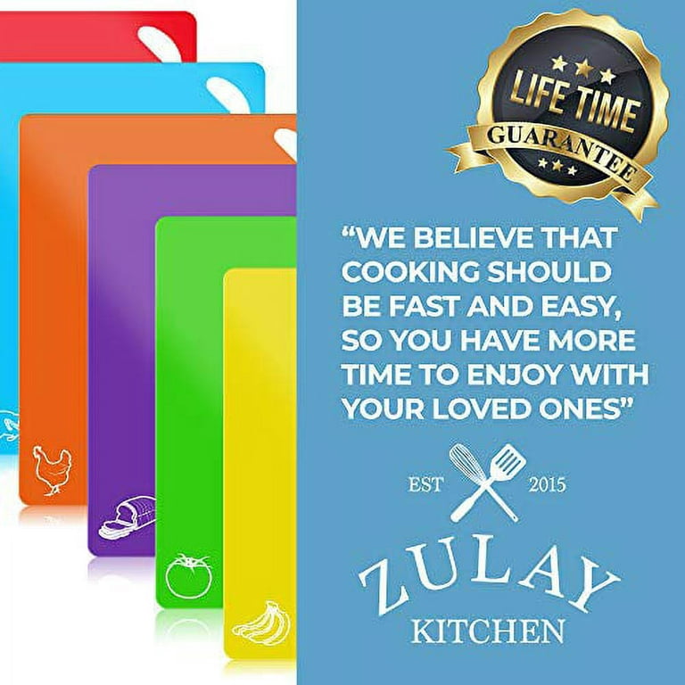 Liflicon Thick Cutting Boards for Kitchen Silicone Chopping Board Set of 2  Large14.6''x10.43'', Mini 9.1”x7.1” Non-slip Deep Drip Juice Groove Easy
