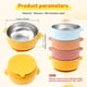 thumbnail image 2 of 4 Pzas de Tazones para Bebé de Acero Inoxidable 304 con Funda de Silicona Removible, Tazones Antideslizantes con Succión para Niños Pequeños, Contenedores de Refrigerios para Alimentación de Niños, 2 of 11
