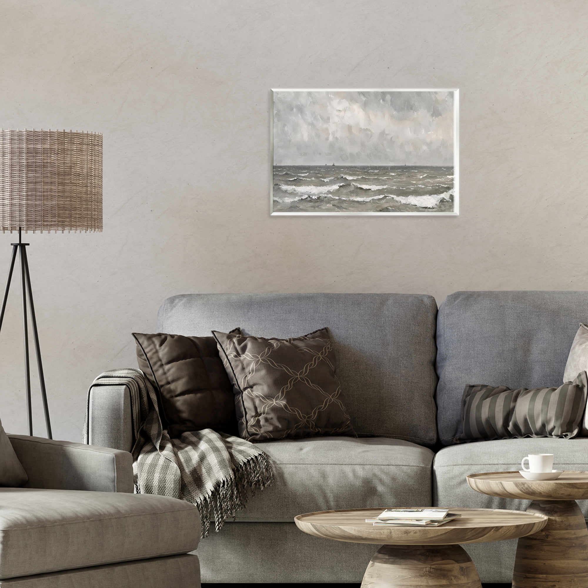 Stupell Industries Stormy Ripples at Sea Wall Plaque Art, design by Jacky Ngan