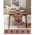 thumbnail image 3 of nqOlkjepod Independence Day Table Runner 120 Inches Long Farmhouse Dress Scarves, Vintage Red Blue Star Striped Dining Tablerunner for Coffee Table/Kitchen Island/Party Décor, 13" x 120", 3 of 8