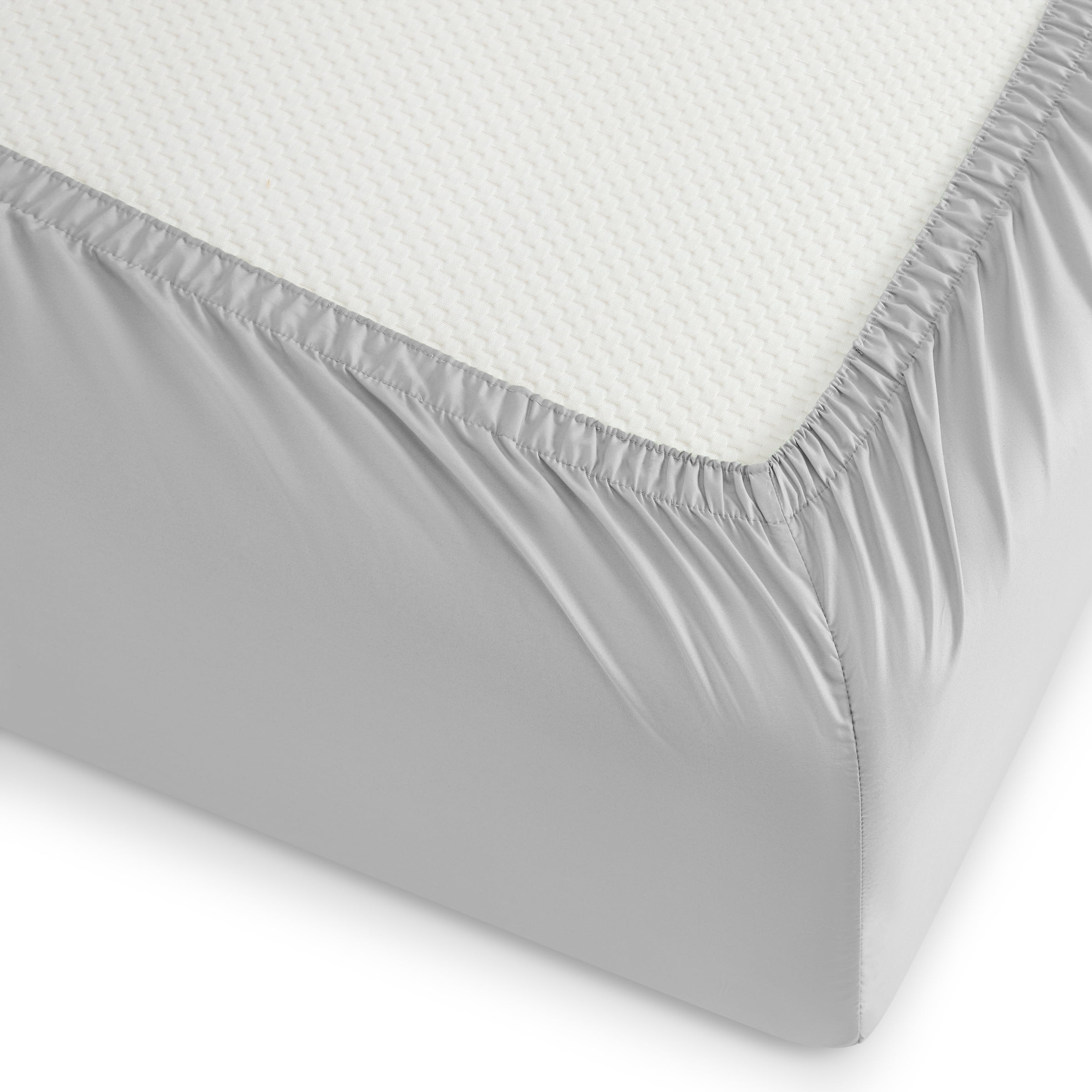 Wamsutta 1846 4-Piece 400 Thread Count Glacier Gray Egyptian Giza Cotton Percale Bed Sheets, Queen-Deep Pocket