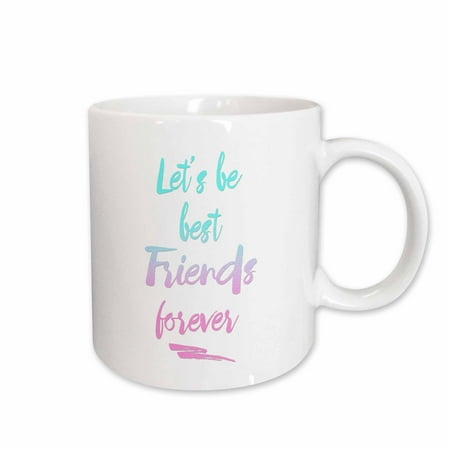3dRose Typography glitter quote best friends forever - Ceramic Mug,