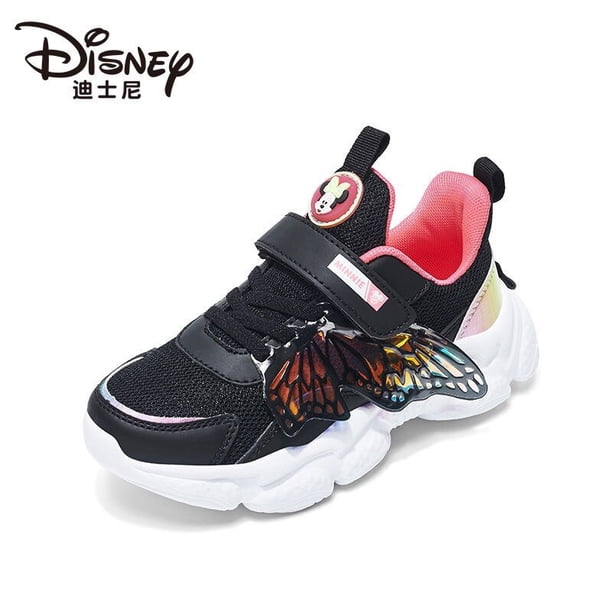 Zapatos informales de Disney para niñas primavera otoño nuevos zapatos de princesa resistentes al desgaste de suela blanda zapatos deportivos transpirables para estudiantes de bebés 26-Insole16.7 CM Gao Jinjia LED