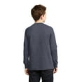 thumbnail image 2 of Port & Co Teen Unisex Regular Plain Long Sleeves T-Shirt Heather Navy X-Large, 2 of 6